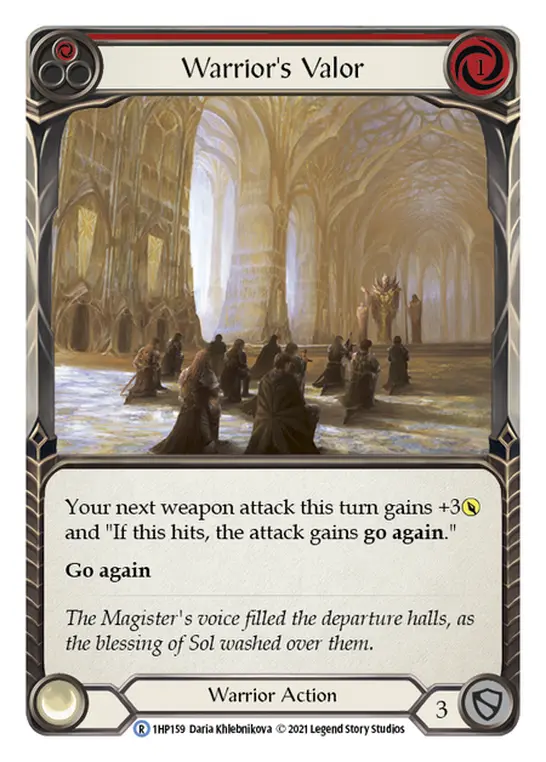 Warrior's Valor card image, pitch 1