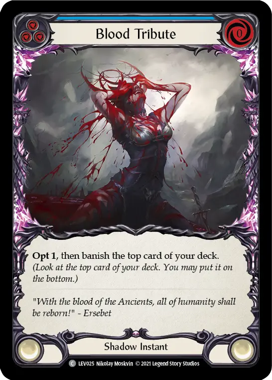 Blood Tribute card image, pitch 3